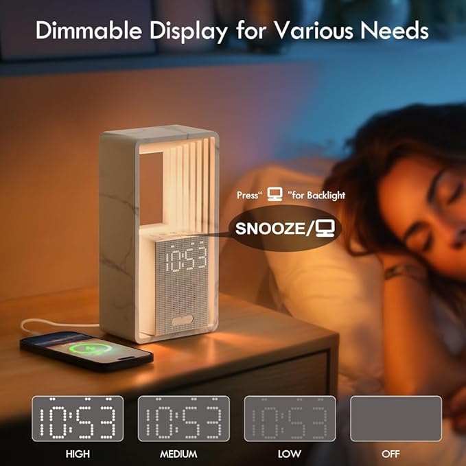 WILIT Digital Alarm Clock, Sunrise Alarm Clock with Nightlight, 9 Sleep Aid Sounds, White Noise Sounds Machine, Dimmable Display, Snooze,USB Charging Port,Gift for Women,Men,Teens,Kids,Travel
