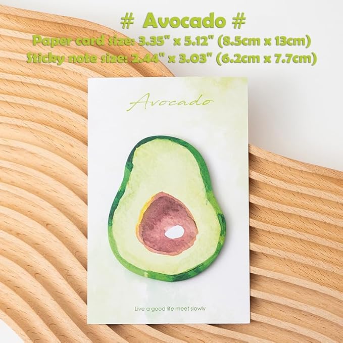 Reusable Funny to Do List Stick Note Pads – 4 Shapes Vibrant Fruit, Avocado, Orange, Watermelon, Strawberry, 30 Sheets/Pad, for Office Home School Teacher Desk Accessories