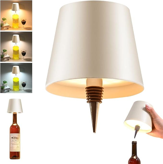realmoon Wine Bottle Light Wireless Wine Bottle Light - Stylish 3 Color Dimmable LED Wine Bottle Light - Perfect for Dining Room, Bedroom and Bar Atmosphere(Milky Coffee)