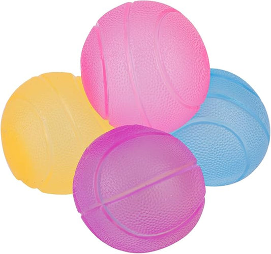 4pcs Stress Relief Balls, Assorted Colors Maltose Filled Fidget Stress Mini Toys Durable Slow Rising Sugar Balls for Anxiety ADHD & Autism Classroom Prizes (Basketball)