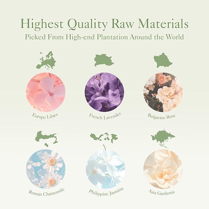 Floral Essential Oils Set | Top 6 Essential Oils for Diffusers for Home, Aromatherapy Oils Gift Set for Home Fragrance, Candle Making Scents - Lilac, Lavender, Chamomile, Jasmine, Rose, Gardenia