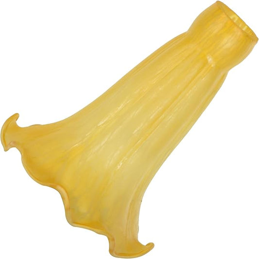 Bieye LS98S Lily Flower Blown Glass Lampshade (Yellow, Opening I.D. 0.87" x O.D. 1")