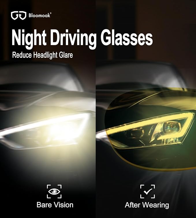 Bloomoak-99% Blue Green Light Blocking Glasses - Gaming Glasses - Anti Glare - Anti Fatigue -Suitable for Screens, Games, TVs