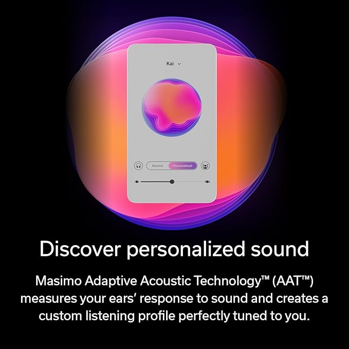 Denon PerL Pro True Wireless Earbuds - Adaptive Active Noise Cancelling, Personalized Sound with Masimo Adaptive Acoustic Technology, Spatial Audio, 32Hr-Battery Life, Wireless Charging, White