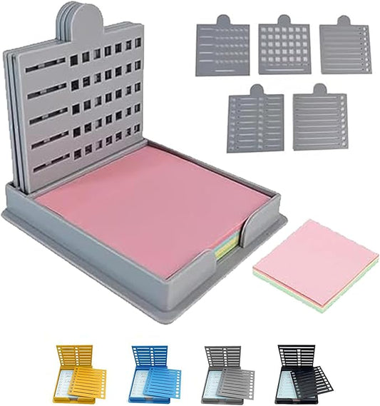 Smarter Sticky Note Kit, Ultimate Sticky Note Holder with Stencil, 5 Versatile Templates Organize Notes, Boost Productivity & Master Daily Planning, Perfect for to-Do Lists, Home, Office (Grey)