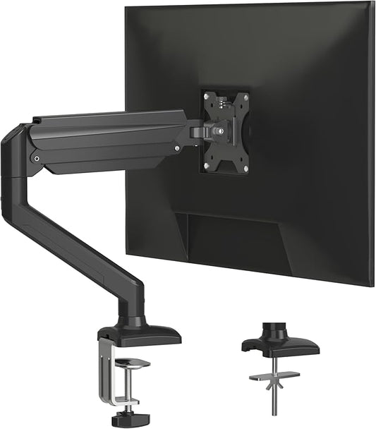 suptek Single Monitor Arm Mount for 13-32 inch, Adjustable Gas Spring Monitor Arm Desk Mount Stand for 4.4-19.8lbs, with VESA Mount 75x75/100x100mm