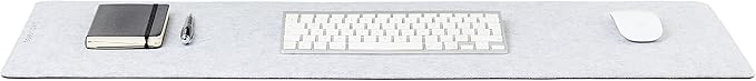 Premium Felt Desk Mat | Medium 12" x 36" | Multifunctional Desk Pad for Home Office | Light Gray