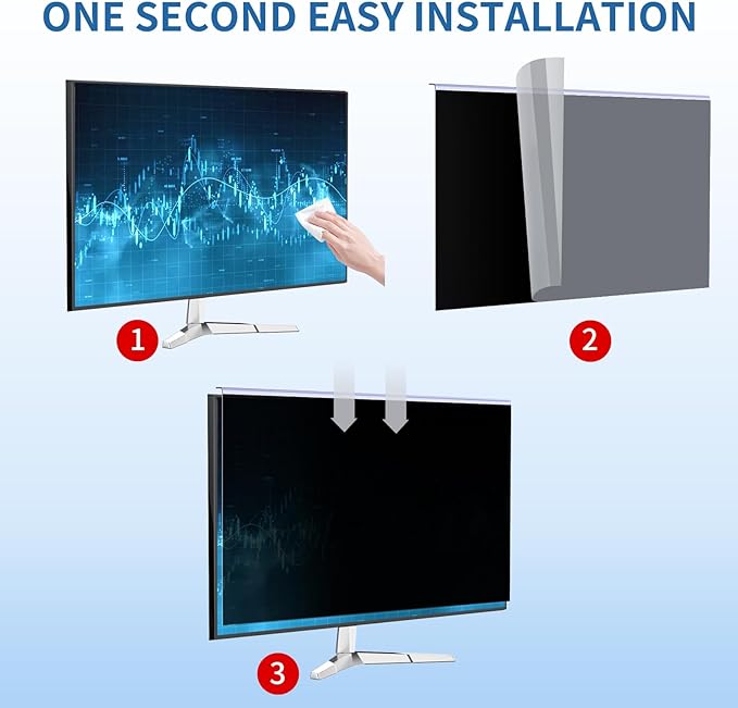 32 Inch Privacy Screen for 16:9 Computer Monitor, Anti-Blue Light Monitor Privacy Screen Filter, Anti-UV Computer Shield, Hanging Type