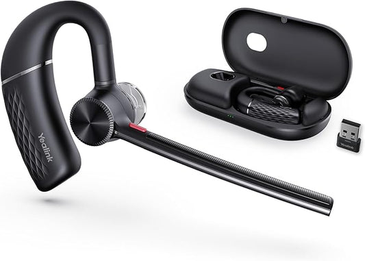 Yealink BH71 Pro Bluetooth Headset with USB Dongle, Teams Certified, 4 Noise Cancelling Microphone, Fit for Computer Laptops, Wireless Earpiece for Business Office Work Calling