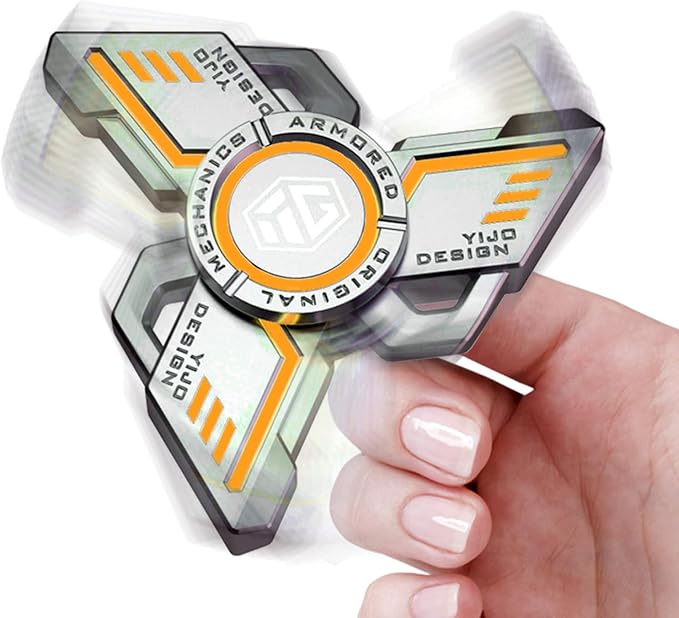 INNÔPLUS Fidget Spinner, Fidget Spinners Cool, Fidget Spinners for Adult, Stress Anxiety ADHD Relief Figets Toy, Fidget Light Up Spinner, Metal Finger Hand Spinner Toy with Luminous Light (Orange)