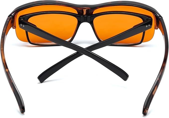 Eyekepper 100% Anti-Blue Light Blocking Fitover Glasses Wear Over Computer Glasses With Amber Lens
