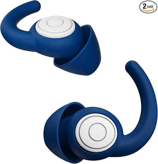 Ear Plugs for Sleeping, Noise Reduction Reusable Earplugs for Sleep, Hearing Protection Soft Comfy Silicone Ear Plugs for Concerts, Focus, Travel, Work, 33dB Noise Cancelling (darkblue1)