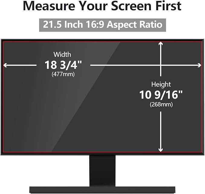 [2 Pack] 21.5 Inch Computer Privacy Screen Protector for 16:9 Widescreen Monitors-Anti-Glare & Blue Light Filter,Anti-Spy Film,Reduces Eye Strain (Fits Most Desktop Screens)