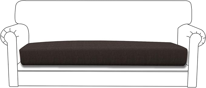 Easy-Going Stretch Cushion CoverSofa Cushion Furniture Protector Sofa Seat Sofa slipcover Sofa Cover Soft Flexibility with Elastic Bottom(X Large,Chocolate)