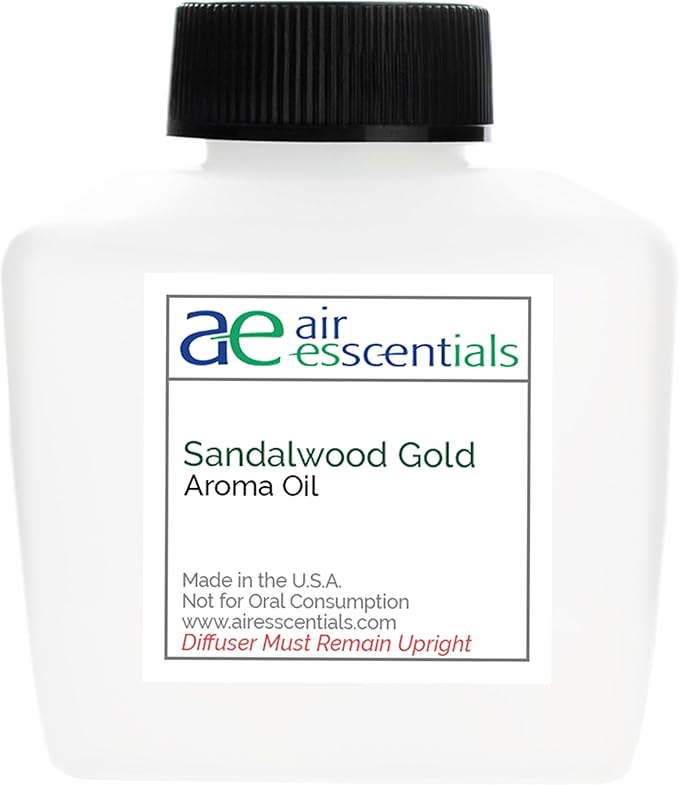 Sandalwood Gold Aroma Oil, Essential Oils Blend for Diffusers & Scent Machines, Sweet Afternoon Tea, Vanilla & Rose, Aromatherapy, Cold Air Diffuser Compatible, 300 mL