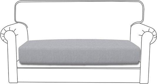 Easy-Going Stretch Loveseat Cushion Cover Sofa Cushion Furniture Protector Sofa Seat Sofa Slipcover Sofa Cover Soft Flexibility with Elastic Bottom(Loveseat Cushion, Silver Gray)