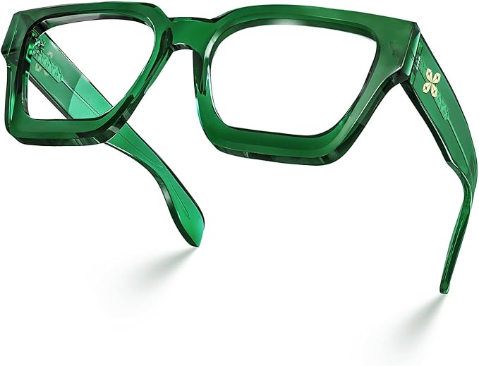 VISOONE Blue Light Blocking Glasses with TR90 Rectangle Frame and Chic Preppy Look for Women Men RIVER