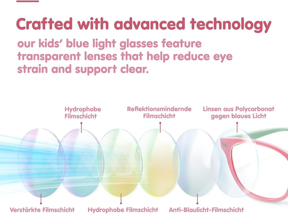 CHEERS DEVICES Blue Light Blocking Glasses for Kids Boys Girls Teens - Computer Glasses with Unbreakable Frame and Anti-Glare