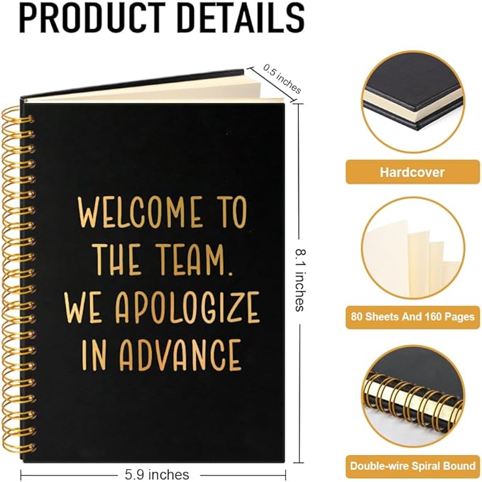 Welcome to The Best Team 160 Blank Pages Spiral Notebook, New Job Gifts for Employee, Dream Team Gifts for Colleagues, New Employee Welcome Gifts, New Beginning Gifts for Coworker Colleagues