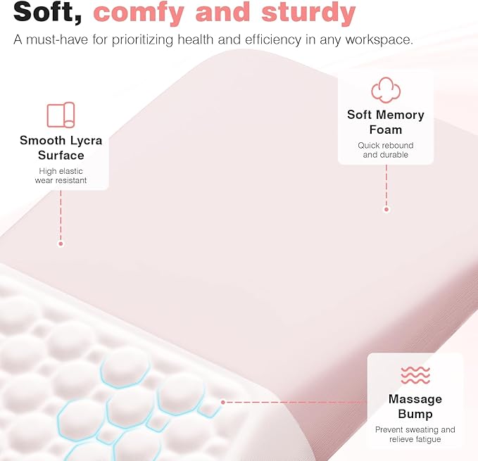 Ospelelf Mouse Pad with Wrist Rest Ergonomic Comfortable Pain Relief Mousepad Wrist Support for Computer Solid Pink