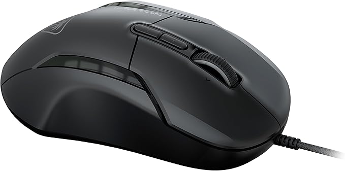 Turtle Beach Kone II – Wired Ergonomic RGB Gaming Mouse, 26K DPI Optical Sensor, 100M Click Life Optical Switches, 23 Customizable Inputs, 4D Scroll Wheel, Pure PTFE Glides - Ash Black