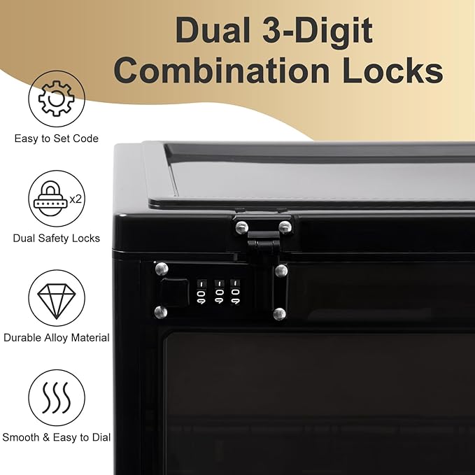 Lalifebuss Large Lock Box for Personal Items, 24 Litre Combination Lockable Storage Box for Office Locker/School/Medicine/Snacks/Phone Jail/Electronic/Home