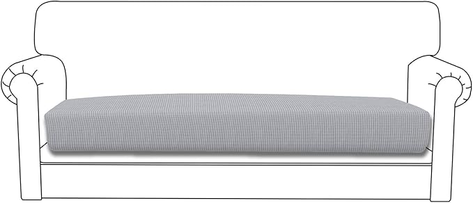 Easy-Going Stretch Cushion Cover Sofa Cushion Furniture Protector Sofa Seat Sofa Slipcover Sofa Cover Soft Flexibility with Elastic Bottom(Oversized Sofa Cushion, Silver Gray)