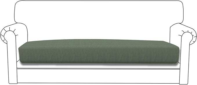 Easy-Going Stretch Cushion Cover Sofa Cushion Furniture Protector Sofa Seat Sofa slipcover Sofa Cover Soft Flexibility with Elastic Bottom(Oversized Sofa Cushion, Greyish Green)