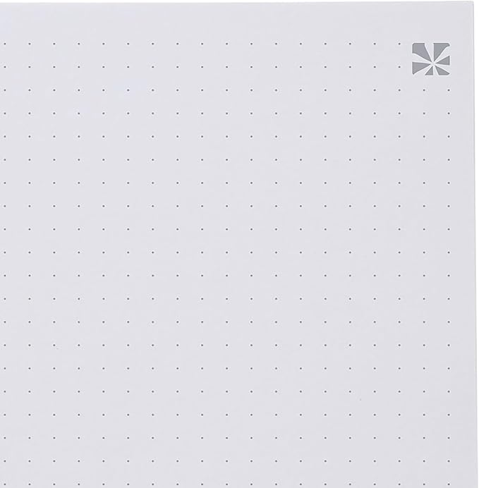 Erin Condren 8.5" x 11” Dot Grid Spiral Notebook, 5mm Dotted Layout with 80 Lb. Paper, Canvas Asterisk Cover, 160 Dot Grid Notebook Pages, Platinum Coil, Stickers Included