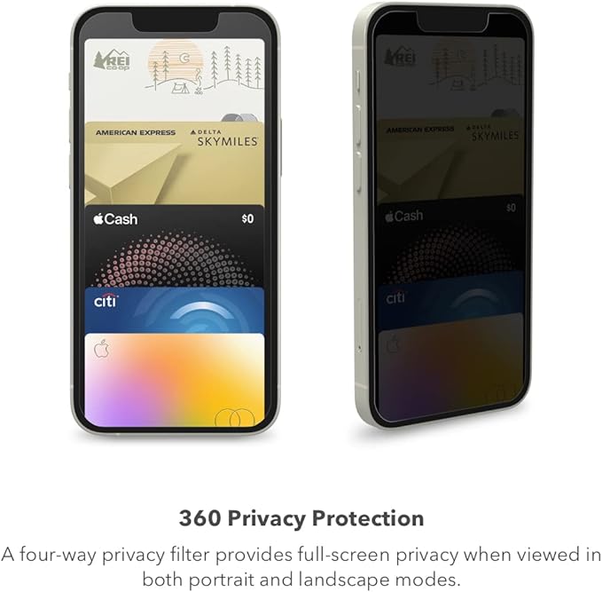 ZAGG Glass Elite Privacy 360 Screen Protector for Apple iPhone 14 Pro - Four-Way Privacy Filter, 5X Stronger,InvisibleShield, EZ Apply Install