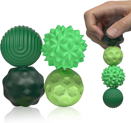 4 Pieces Fidget Toys Adults Magnetic Fidget Balls Silicone Magnetic Fidgets Anxiety Relief Items for Anxiety ADHD Portable Desk Toys for Office Travel Home Party Gift Class Prizes(Green, 4)