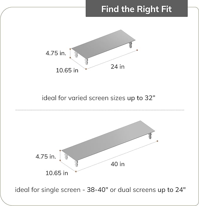 Anji Mountain Monitor Stand - Desktop Organizer & Laptop Riser, Ergonomic Monitor Riser, Space-Saving Monitor Stand for Desk, Durable Construction, Easy Assembly, Ideal for Home & Office,Biscotti