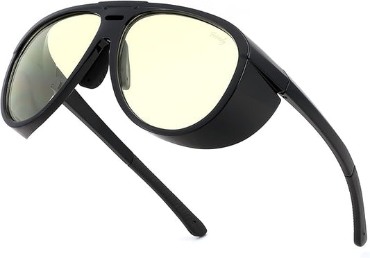 FEISEDY Yellow Lens Gaming Glasses Blue Light Glasses for Woman Men Computer Gamer Eyeglasses Anti Eyestrain Glare G0095