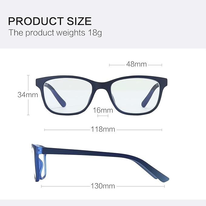 ZENOTTIC Kids Blue Light Blocking Glasses Anti Glare Lens Lightweight Frame Computer Eyeglasses for Boys and Girls