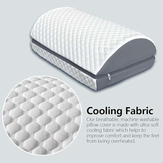 Foot Rest Pillow for Under Desk at Work Office Footrest High Density Memory Foam Cooling Fabric Height Adjustable Foot Elevation Firm Feet Rest