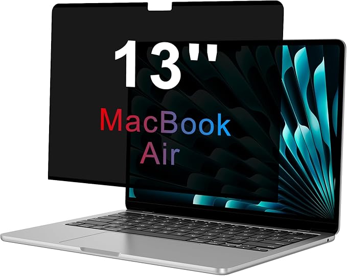 OMOTON Magnetic Privacy Screen for MacBook Air 13 Inch (2018-2021, M1), Anti-Spy Filter, Matte Anti Glare Blue Light Protector, Easy Install & Remove