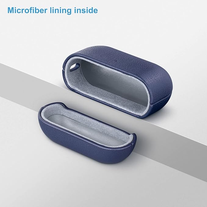 Lopie AirPods Pro 2nd Gen Leather Case, Cyan Blue, Protective Case Fully-Wrapped with Lambskin Leather, 360-Degree Protection, Lightning Port Access