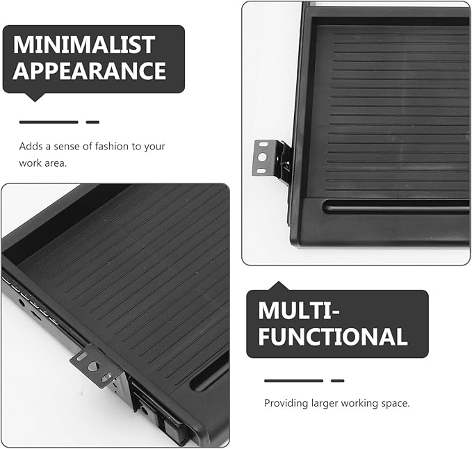 jojofuny 1 Set of Keyboard Tray Under Desk, Keyboard Sliding Tray Under Desk, Keyboard Drawer Slide Tray, Keyboard Shelf, for Home and Office, 51.50X27.00X3.50CM, Black, RJ19G6V1T819H347EMK6E92VY