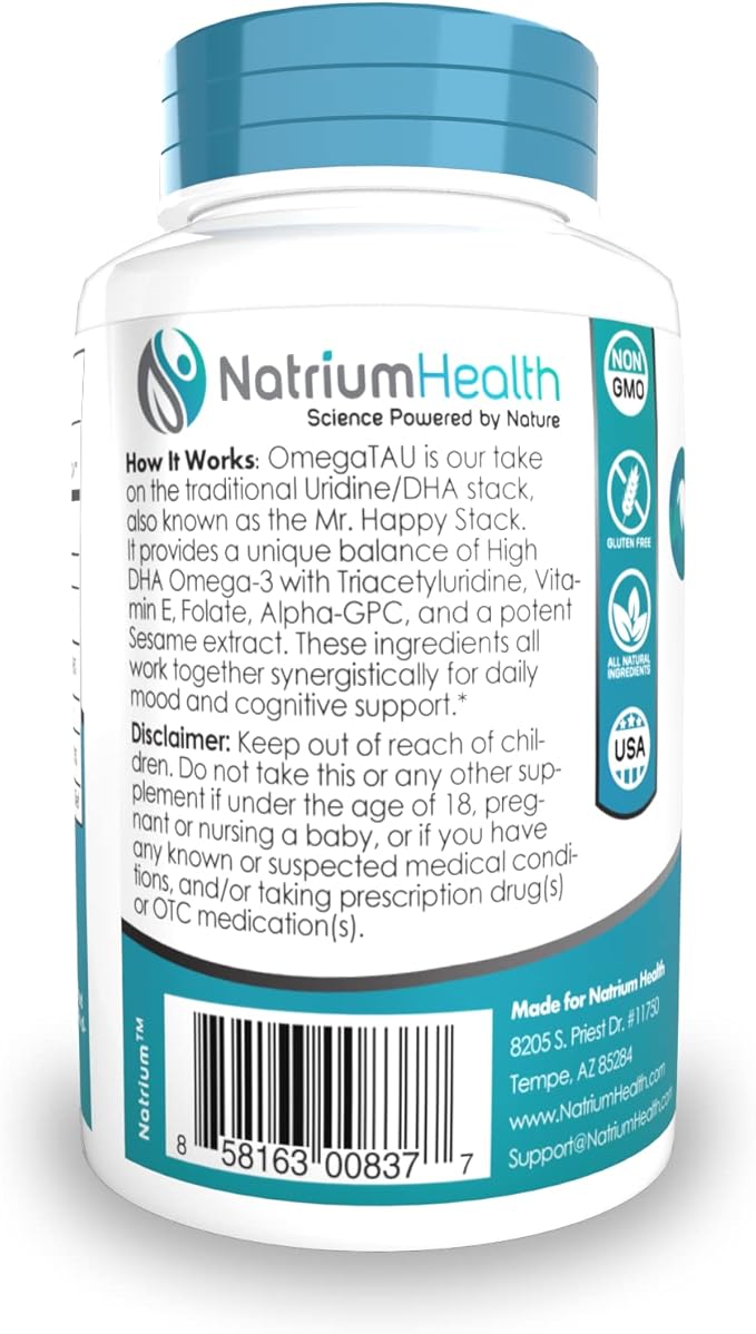 Nootropics Depot OmegaTAU Capsules | Enhanced Uridine + DHA