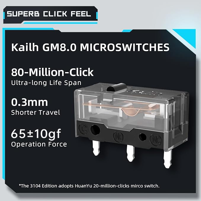 Machenike Wireless Gaming Mouse,26,000 DPI,PAW3395 Sensor,RGB Backlit,Ergonomic Design,6 Programmable Buttons,Long Battery Life,Ultra-Lightweight,White Gaming Mice Compatible with PC, Mac