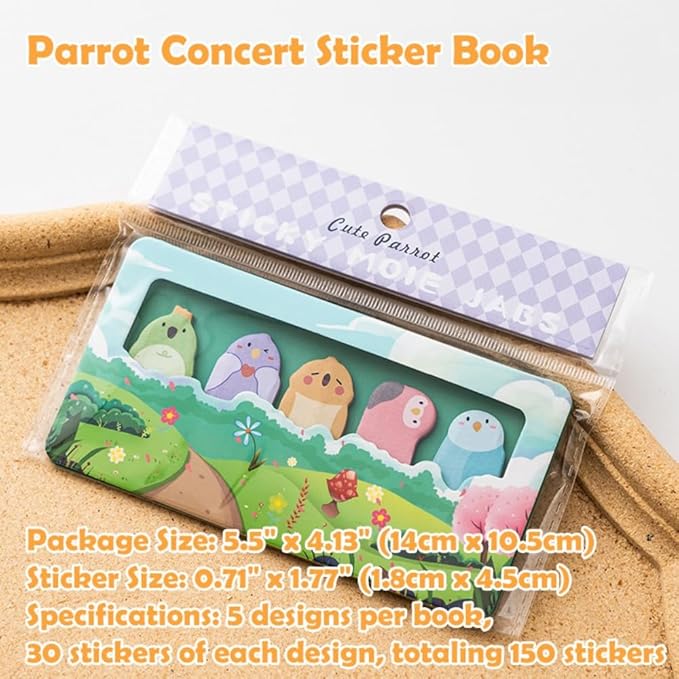 Cute Animal Park Reusable Funny Sticky Post Notes - 6pad/900 Sheets