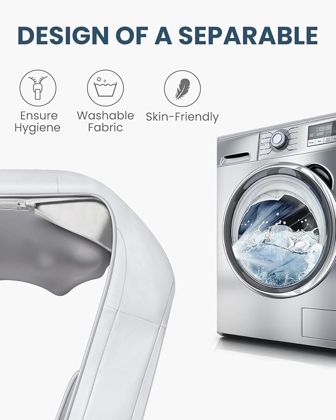 Neck Massager for Pain Relief Deep Tissue, Nekteck Shiatsu Back Massager with Soothing Heat, Electric Deep Tissue 3d Kneading Massage Tools for Shoulder Muscle, Adjustable Heat and Straps, Ideal Gifts