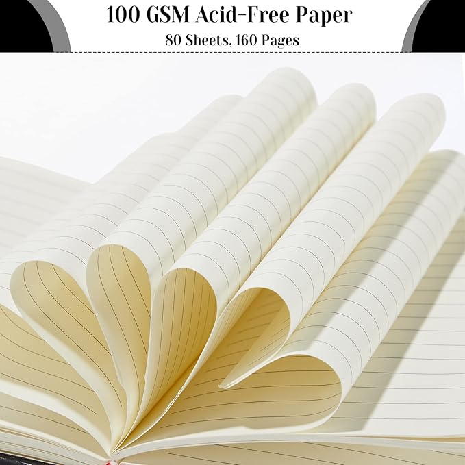 Laumoi 14 Pack Lined Journal Notebooks 5.5 x 8.2 Inch A5 Hardcover Notebook College Ruled Notepad with Pen Holder PU Leather Ruled Lined Journals for School Business Work Writing(Black)