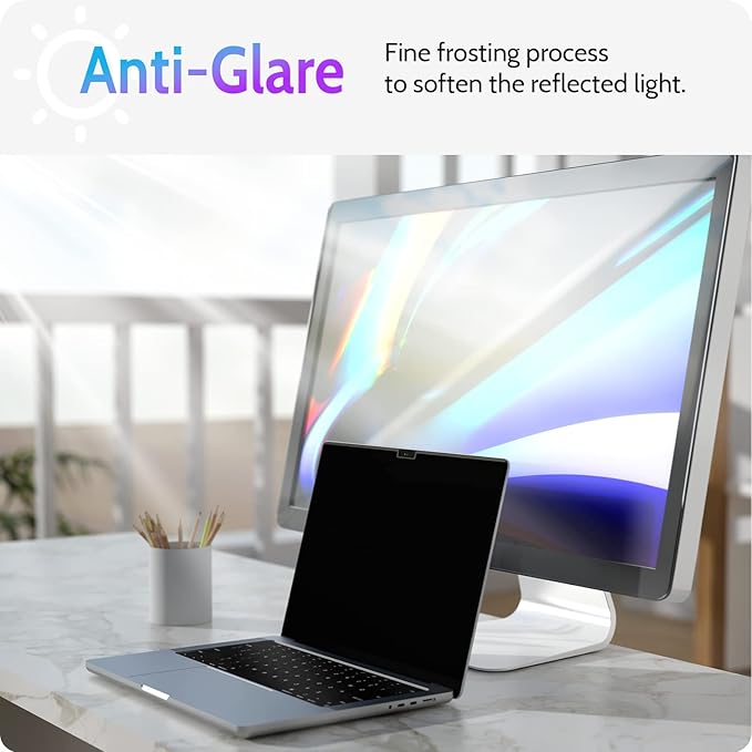 Magnetic Privacy Screen for Macbook Air 13.6/13 Inch (2022-2025, M2, M3, M4), Removable Matte Anti Glare Blue Light Protector Private Security Filter for 13.6inch Mac Laptop Computer