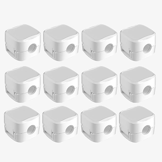 IFNOW 12 Pack Magnetic Cable Clips Cord Organizer White Self Adhesive Cord Holder Under Desk Cable Management for Home,Office,Car,Desk,Nightstand