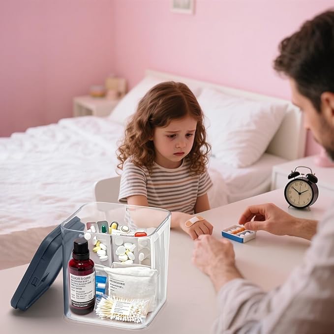 Clear Lock Box for Medicine Safe,Food, Snacks, Phone - Secure Lockable Storage Container Tank with Combination for Kitchen, Office, School, Hospital (5.6×5.6×6.3 Inch)