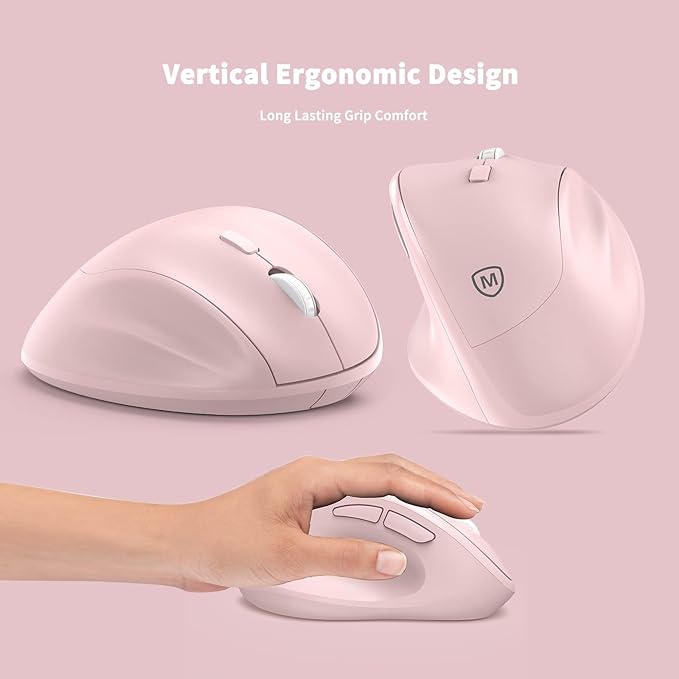MICROPACK Digitally Yours Ergonomic Wireless Mouse with USB Receiver for PC, Laptop and Desktop, Pink