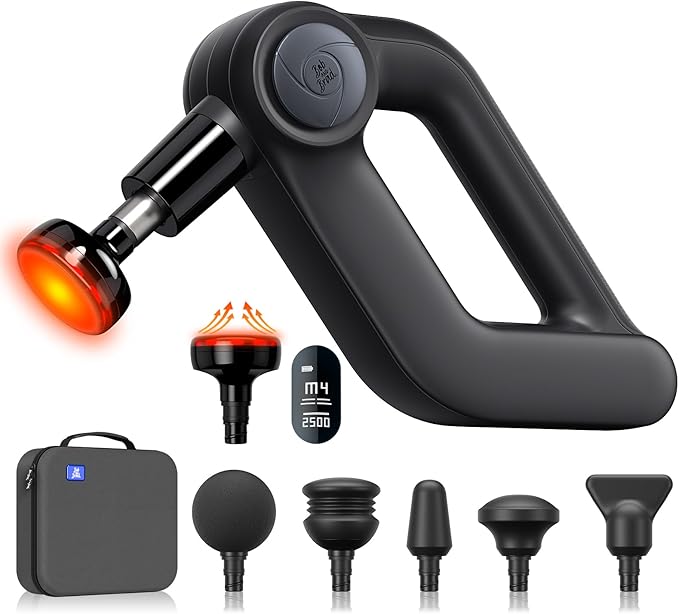 BOB AND BRAD D5 Pro Plus Massage Gun with Heat, 13mm Amplitude Deep Tissue Percussion Massage Gun with Max Power for Muscle Therapy, Professional Muscle Massager, Ideal Gift