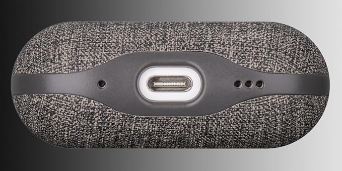 LOPIE Case for AirPods Pro 2nd Generation - Handmade AirPods Pro 2 Case Cover with Lanyard - Made of Vegan Leather - Canvas Style - Protective Hard Shell Cover - Wireless Charging Compatible - Gray