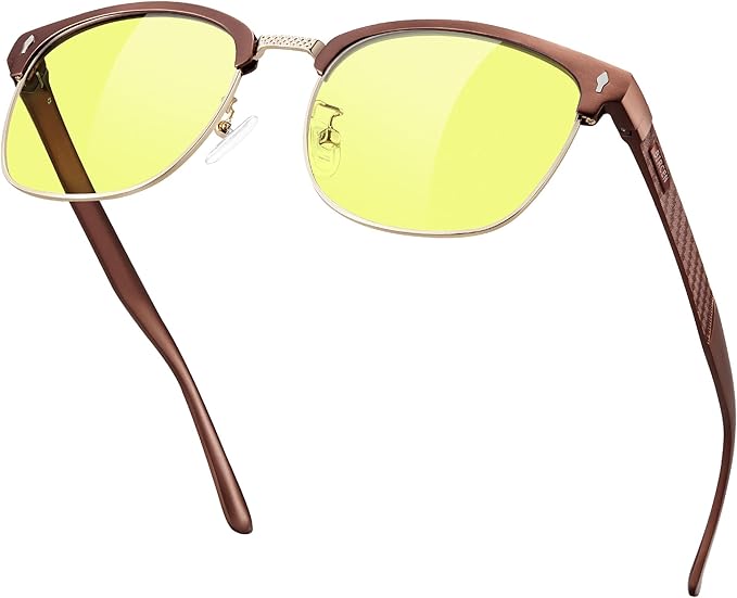 BIRCEN Blue Light Blocking Glasses: Al-Mg Metal Bluelight Computer Clear Glasses for Men Women Anti Eyestrain Office Home